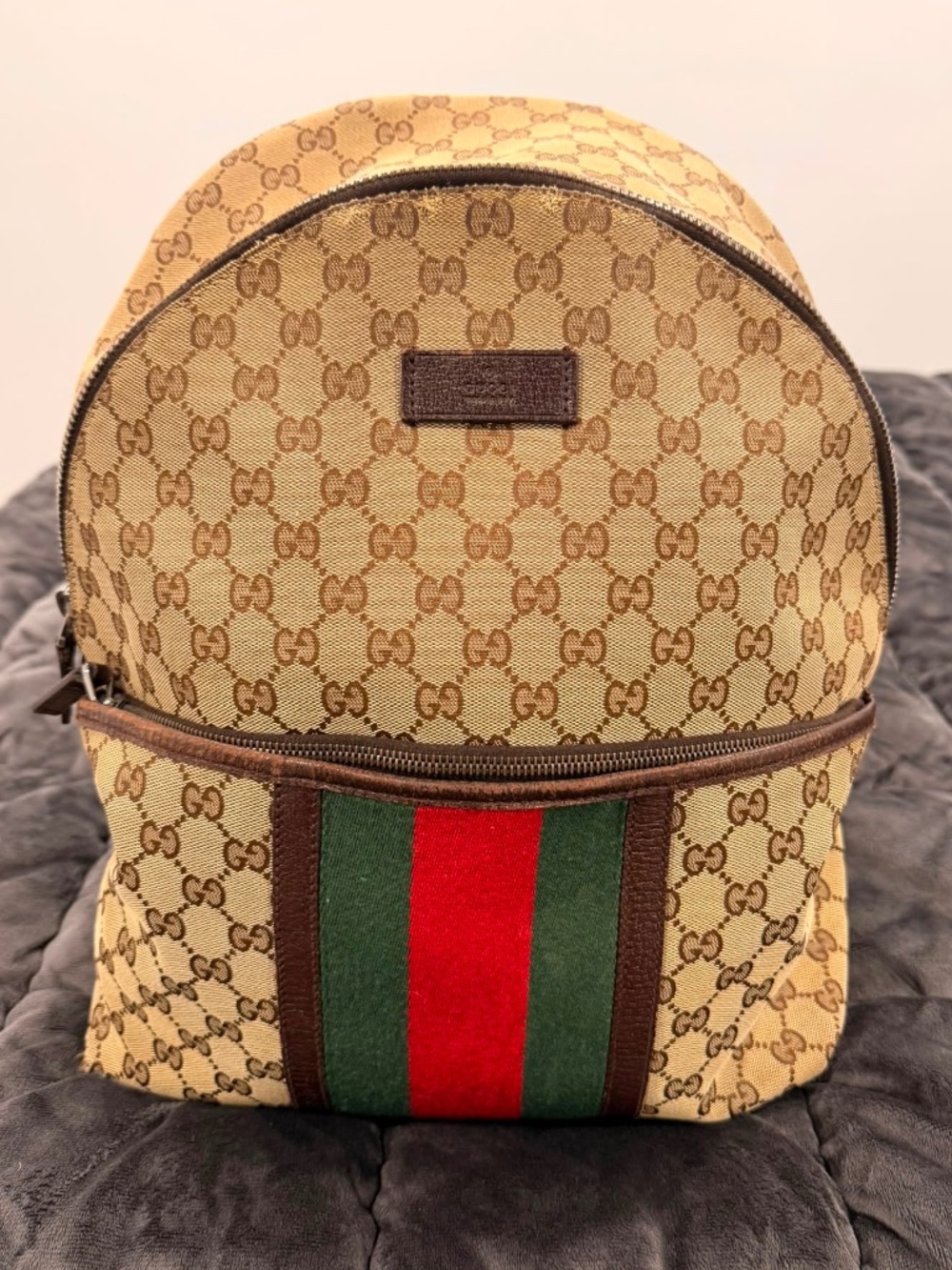 Gucci Monogram Web Medium Classic Backpack